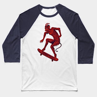 SATAN RIDES WITH US by Lobo Tomy skateboards Baseball T-Shirt